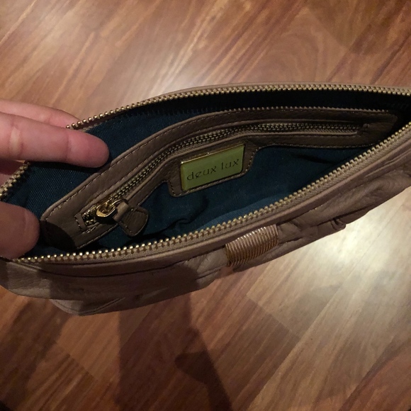 Tan Clutch Purse with Bow - Picture 2 of 2